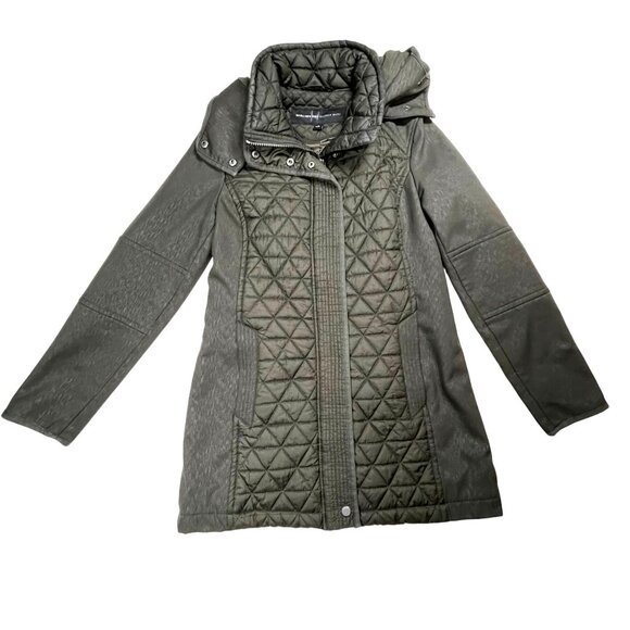 Marc New York Quilted Olive Green Hooded Coat Women's S Small - Picture 2 of 14